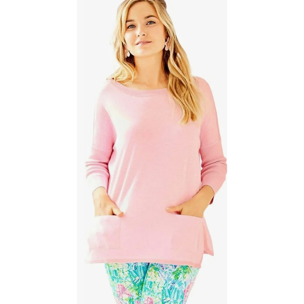 Lilly Pulitzer Cobo Sweater Heathered Pink Tropics Tint Large